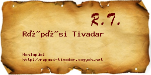 Répási Tivadar névjegykártya